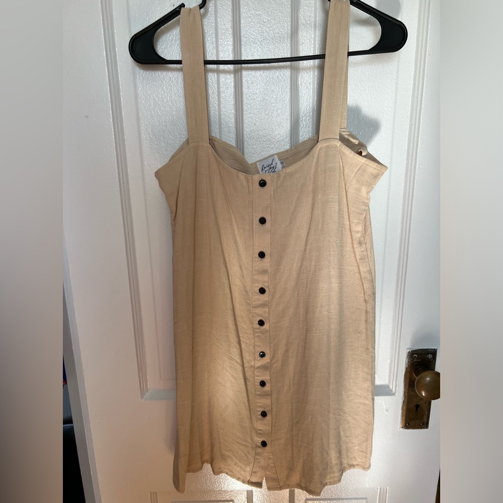 Raised by Wild Cream Linen mini dress, size S